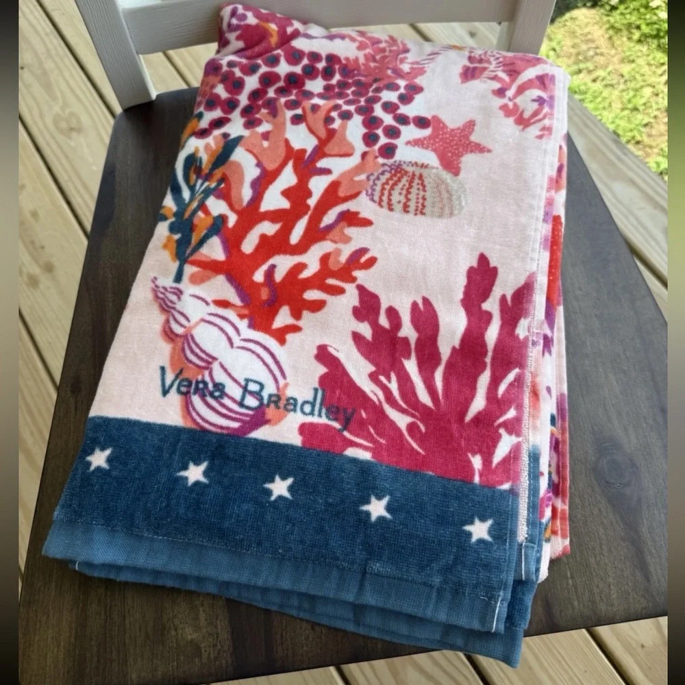NWOT Vera Bradley Shore Thing Coral Beach Towel Ocean Coral Reef Beach Towel